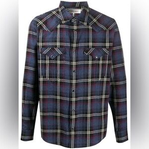 Isabel Marant Western Men’s “Pitt” Shirt - Blue/White - Snap Buttons - XL